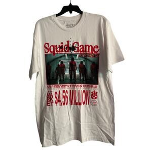 NWOT Pac Sun Market Netflix SQUID GAME White Graphic T Shirt Size Large